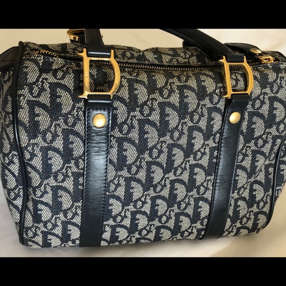 Christian Dior Authentic Trotter Boston Bag- Blue